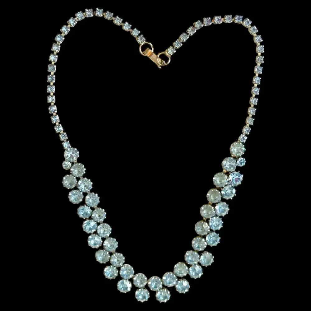 Vintage Ice Blue Demi Parure Deco Necklace Earring Set Sarah Coventry Weiss